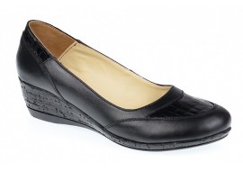 Pantofi dama piele naturala cu platforma - Mira Negru P12N